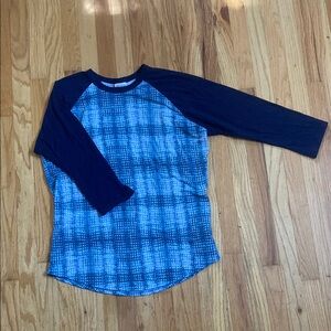 LuLaRoe Blue 3/4 Long Sleeve Tee